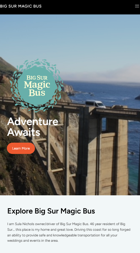Big Sur Magic Bus website - R-TDesign.com